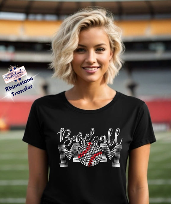 Made To Order Rhinestone Transfer | Baseball Mom (1-3 Business Day TAT)