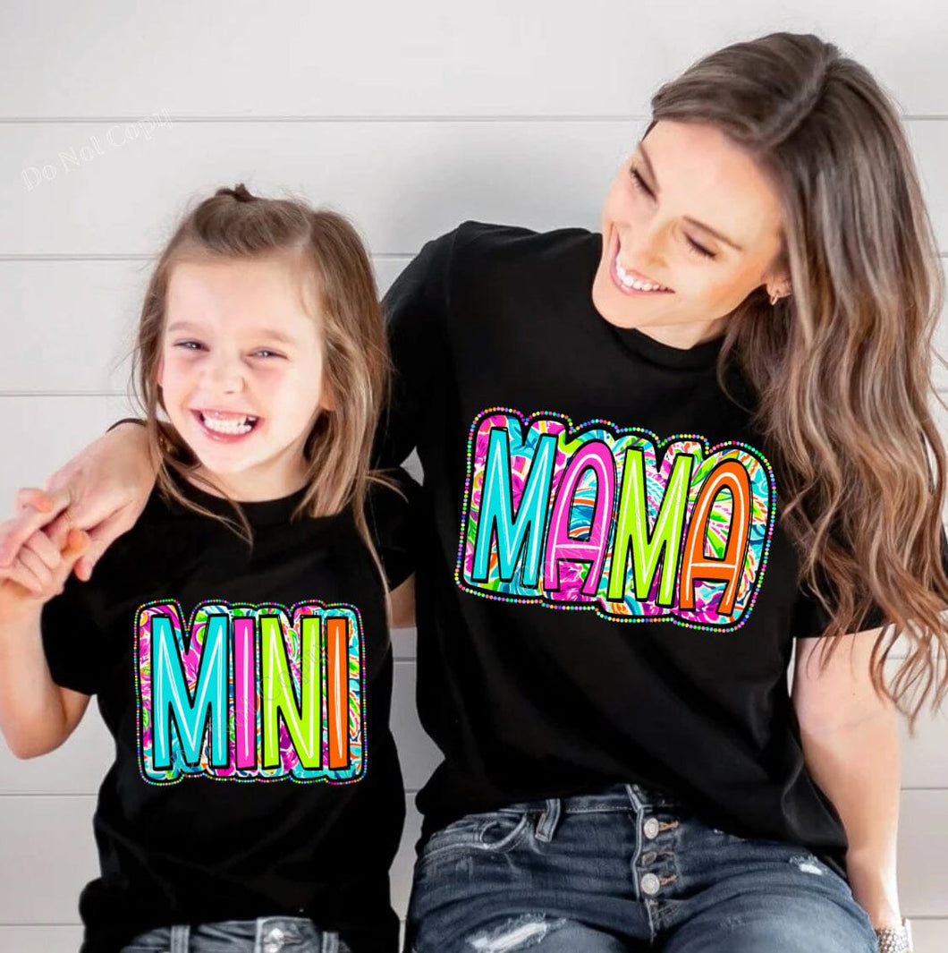 Mama Mini Bright Paisley Floral DTF Transfer (300 HOT PEEL) | Ships 3-7 Business Days