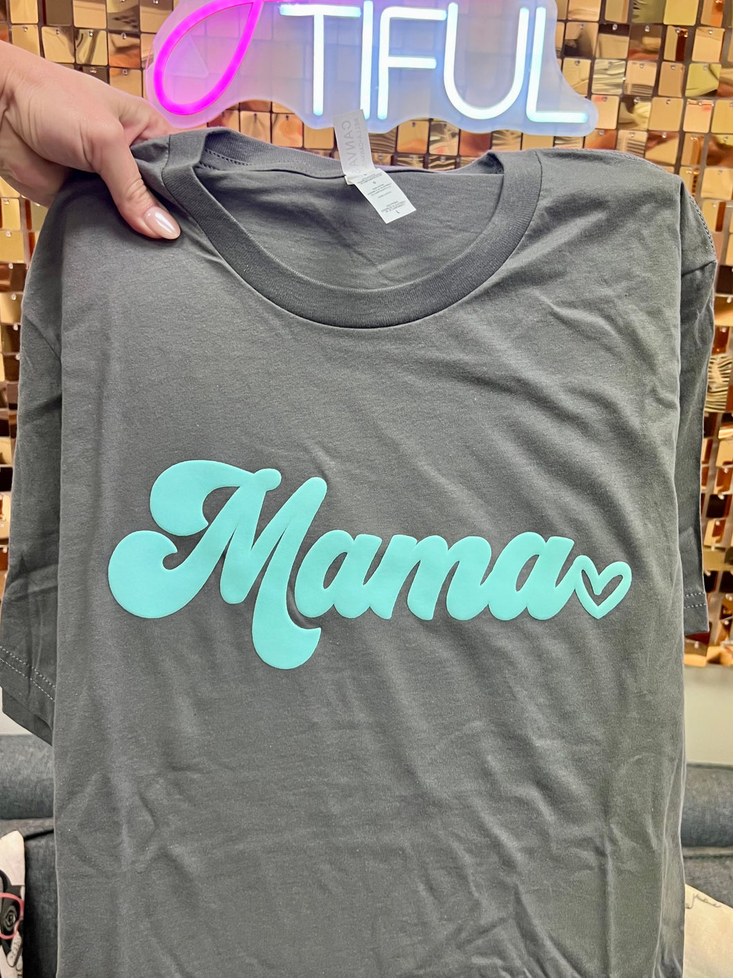 Mama Puff in Mint on a Bella Canvas 100% Cotton Size L