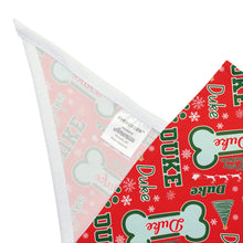 Load image into Gallery viewer, Personalized Christmas Dog Bone Pet Bandana- Christmas Dog Accessory, Customizable Pet Gift, Pet Apparel, Dog Name Christmas Gift

