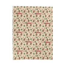 Load image into Gallery viewer, Personalized Gingerbread Man Candy Cane Christmas Velveteen Plush Blanket - Soft Throw, Christmas Home Decor, Gift for Him, Customized Holiday, Santa
