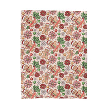 Load image into Gallery viewer, Personalized Gingerbread Man Christmas Velveteen Plush Blanket - Soft Floral Throw, Christmas Home Decor, Gift for Her, Customized Holiday, Santa
