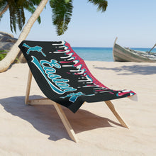 Load image into Gallery viewer, Personalized Ice Cream Drip Baseball Beach Towel, Summer Accessory, Gift for Baseball Player, Baseball Mom, Sports Towel, Poolside Towel
