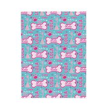 Load image into Gallery viewer, Personalized Pet Christmas Dog Bone Cozy Velveteen Plush Blanket - Soft Throw, Holiday Pet Gift, Custom Pet Name, Dog Throw
