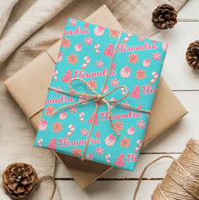 Load image into Gallery viewer, Personalized Pink Christmas Cookies Wrapping Paper, Christmas Gift Wrap, Holiday Decor, Unique Gift Presentation, Seasonal Wrapping Supplies
