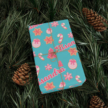 Load image into Gallery viewer, Personalized Pink Christmas Cookies Wrapping Paper, Christmas Gift Wrap, Holiday Decor, Unique Gift Presentation, Seasonal Wrapping Supplies

