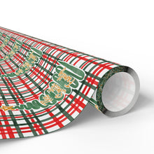 Load image into Gallery viewer, Personalized Plaid Christmas Tree Doodle Wrapping Paper- Christmas Gift Wrap, Custom Name Holiday Gift Wrap, Seasonal Wrapping Supplies
