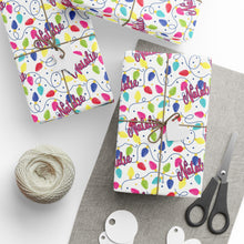 Load image into Gallery viewer, Personalized Preppy Christmas Lights Wrapping Paper- Christmas Gift Wrap, Custom Name Holiday Gift Wrap, Seasonal Wrapping Supplies
