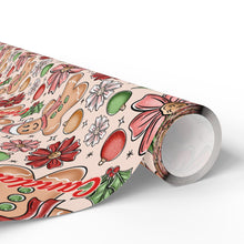 Load image into Gallery viewer, Personalized Preppy Gingerbread Christmas Wrapping Paper- Christmas Gift Wrap, Custom Name Holiday Gift Wrap, Seasonal Wrapping Supplies
