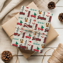 Load image into Gallery viewer, Personalized Rustic Boy Christmas Festive Wrapping Paper, Christmas Gift Wrap, Holiday Decor, Unique Gift Presentation, Seasonal Wrapping Supplies
