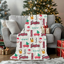 Load image into Gallery viewer, Personalized Rustic Christmas Cozy Velveteen Plush Blanket - Soft Throw, Perfect for Cuddling, Home Decor, Gift for Her, Holiday Comfort, Customized
