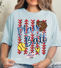 Load image into Gallery viewer, Play Ball Softball Laces DTF Transfer (325 HOT Peel)
