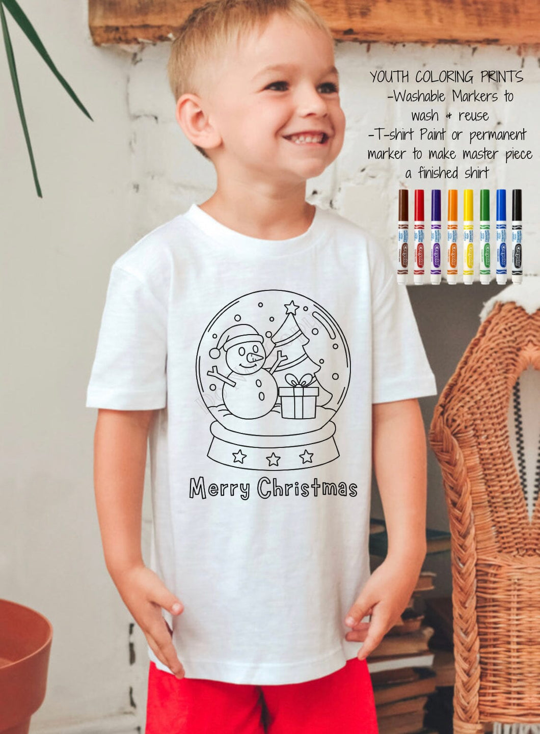 PO SHIPS 12/6 Screen Print Transfer | Snow Globe Coloring Sheet