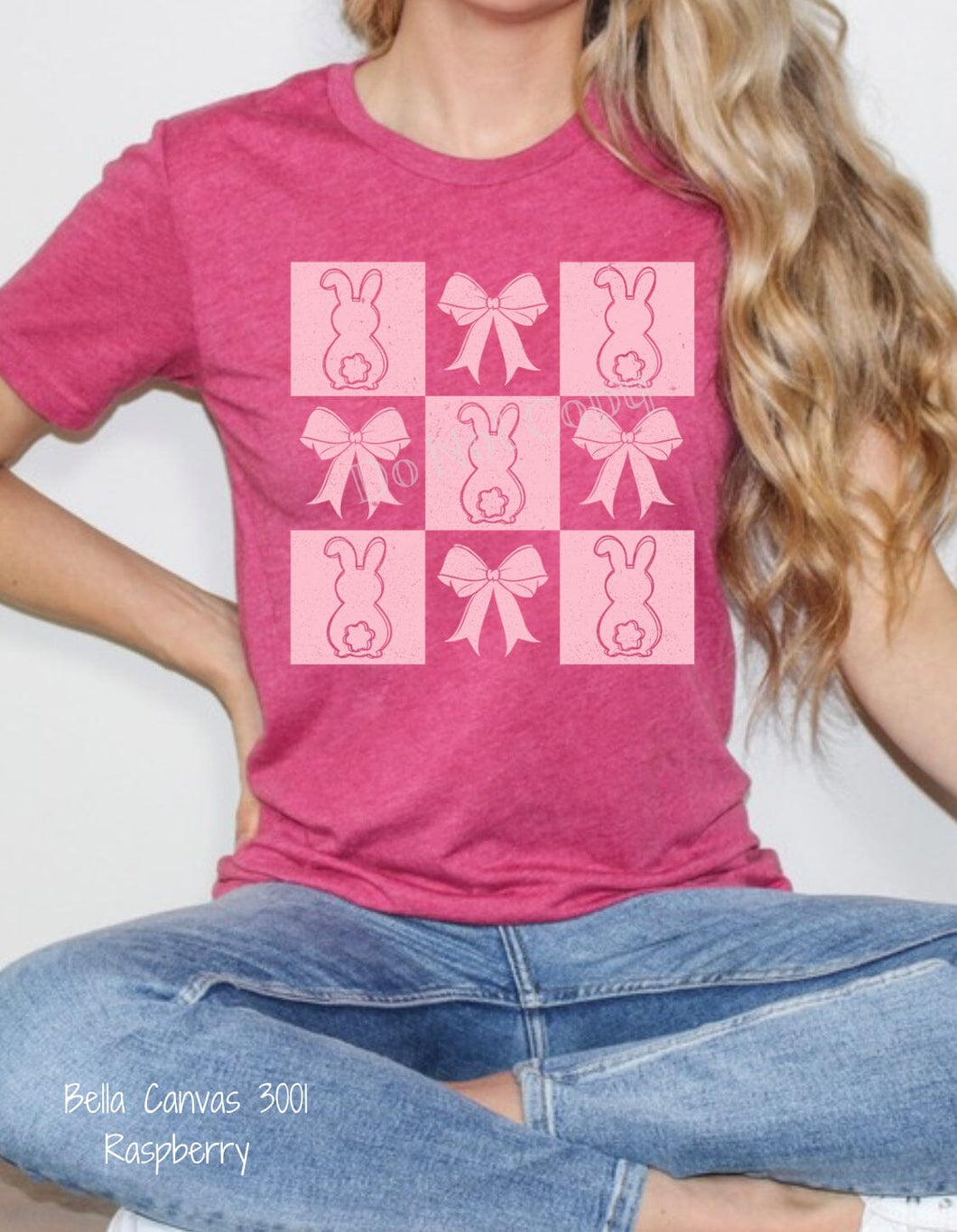 PO SHIPS 1/29 Screen Print Transfer | PINK Coquette Bunnys and Bows (325 Hot Peel)