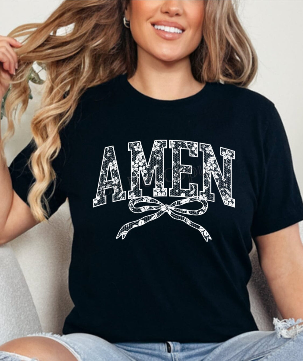 PO SHIPS 2/19 Screen Print Transfer | Amen Coquette Lace (325 Hot Peel)