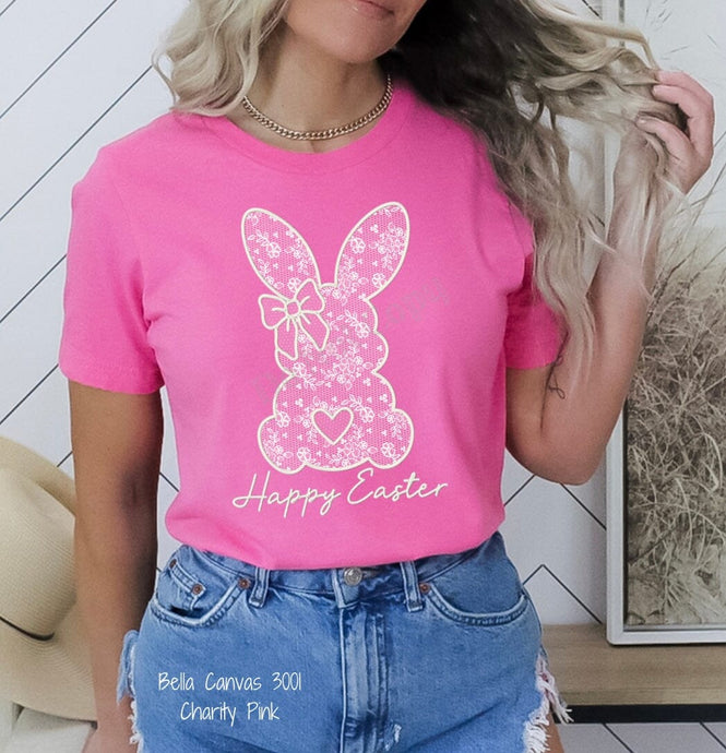 PO SHIPS 2/26 Screen Print Transfer | Lace Coquette Bunny (325 Hot Peel)