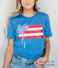 Load image into Gallery viewer, PO SHIPS 4/11 Coquette American Flag Clear Film DTF Transfer | Adult | Youth (325 Hot Peel)
