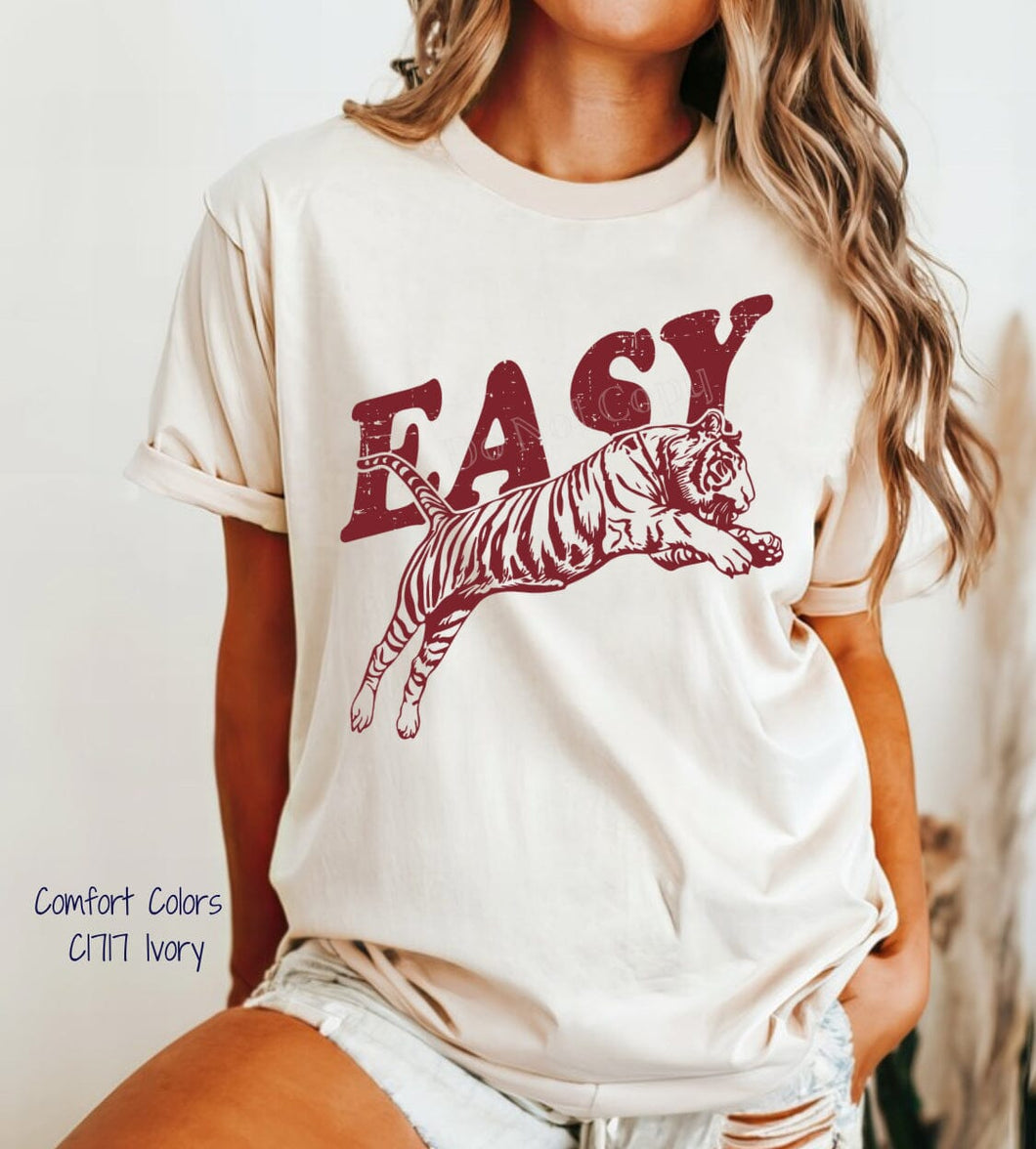 PO SHIPS 4/30 Screen Print Transfer | Easy Tiger BURGUNDY (325 Hot Peel)