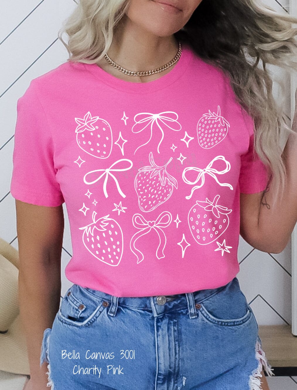 PO SHIPS 4/30 Screen Print Transfer | Strawberries and Bows (325 Hot Peel)