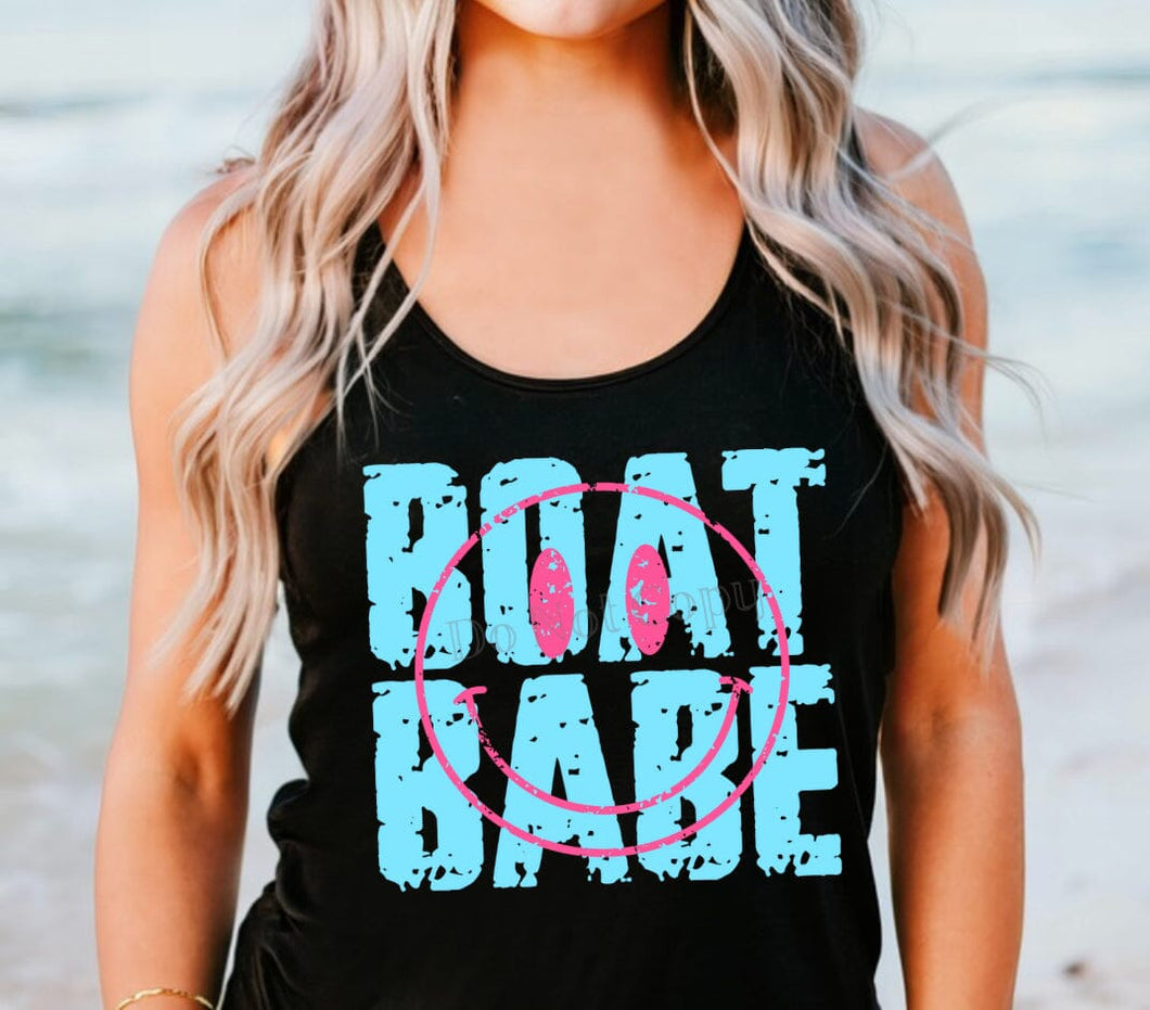 PO SHIPS 5/7 Clear Film Screen Print Transfer | Boat Babe (325 HOT Peel)