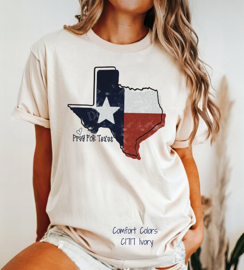 Pray For Texas Distressed Texas DTF Transfer (300 HOT PEEL) | Ships 1-2 Business Days