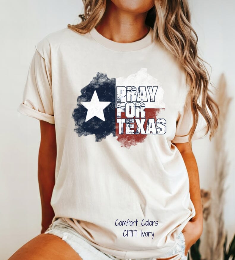 Pray For Texas DTF Transfer (300 HOT PEEL) | Ships 1-2 Business Days
