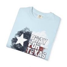 Load image into Gallery viewer, Pray for Texas Watercolor Texas Flag Comfort Colors T-shirt Unisex Tee, Flood Relief Fundraising Shirt, Donations, Texas Support Apparel, Unisex Tee
