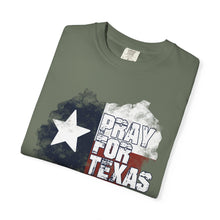 Load image into Gallery viewer, Pray for Texas Watercolor Texas Flag Comfort Colors T-shirt Unisex Tee, Flood Relief Fundraising Shirt, Donations, Texas Support Apparel, Unisex Tee
