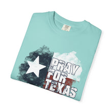 Load image into Gallery viewer, Pray for Texas Watercolor Texas Flag Comfort Colors T-shirt Unisex Tee, Flood Relief Fundraising Shirt, Donations, Texas Support Apparel, Unisex Tee
