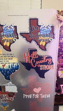 Load and play video in Gallery viewer, Texas Flood Relief DTF Transfer 22x60” Gang Sheet (14 designs, 325 HOT PEEL)
