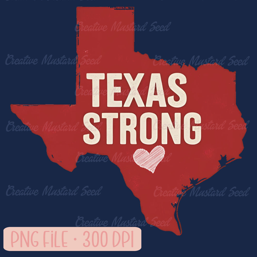 Red Texas Strong | PNG Digital Download