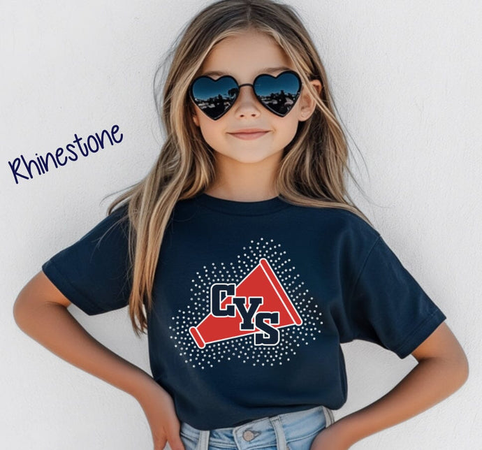 Rhinestone CYS Cheer Comfort Color Tee
