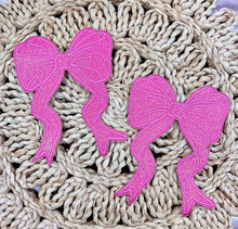 Load image into Gallery viewer, RTS 5&quot; Pink Bows (2 Pack) Chenille Iron On Patch
