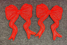 Load image into Gallery viewer, RTS 5&quot; Red Bows (2 Pack) Chenille Iron On Patch
