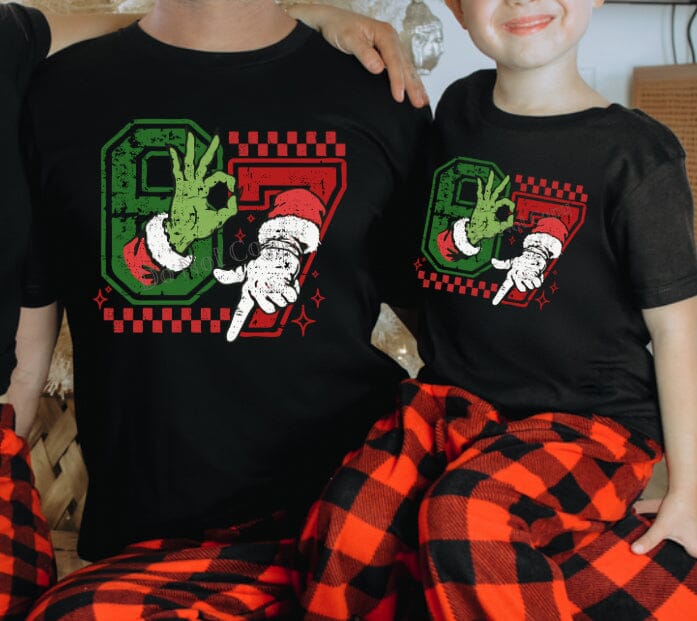 RTS 67 Christmas Hands Clear Film DTF Transfer | Adult Youth (325 HOT Peel)