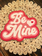 Load image into Gallery viewer, RTS Be Mine Hot Pink and White 10&quot; Chenille Iron On Patch
