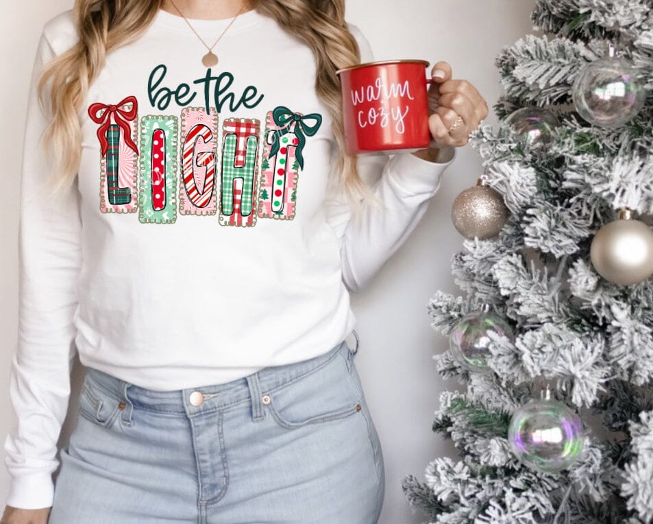 RTS Be The Light Coquette Doodle Clear Film DTF Transfer | Adult Youth (325 HOT Peel)