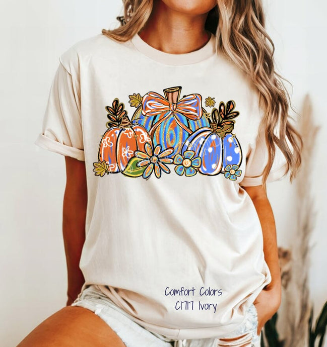RTS Clear Film DTF Transfer | Preppy Fall Pumpkin (325 HOT Peel)