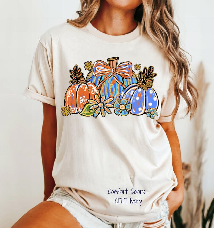 RTS Clear Film DTF Transfer | Preppy Fall Pumpkin (325 HOT Peel)
