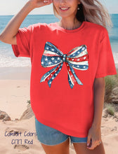 Load image into Gallery viewer, RTS Clear Film Screen Print Transfer | Coquette American Flag Bow (325 HOT Peel)
