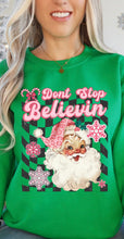 Load image into Gallery viewer, RTS Clear Film Screen Print Transfer | Don&#39;t Stop Believin Retro Pink Santa | Adult | Pocket (325 HOT Peel)
