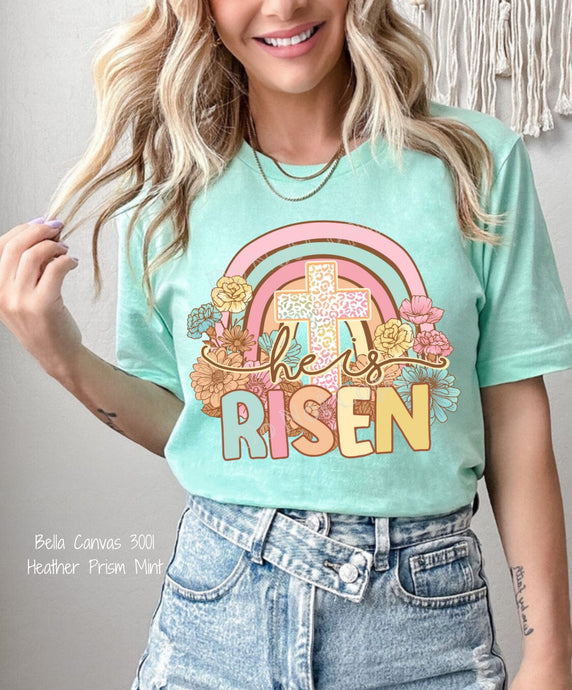 RTS Clear Film Screen Print Transfer | Risen Easter Rainbow (325 HOT Peel)