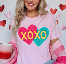 Load image into Gallery viewer, RTS Crochet XOXO Valentine Hearts DTF Transfer | Adult Youth (325 HOT Peel)

