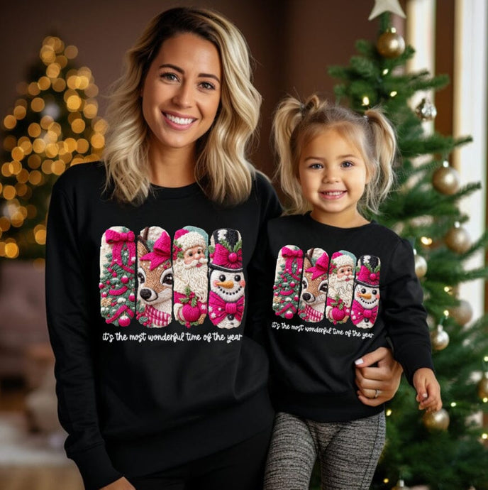 RTS Hot Pink Most Wonderful Time Crochet Yarn Clear Film DTF Transfer | Adult Youth (325 HOT Peel)