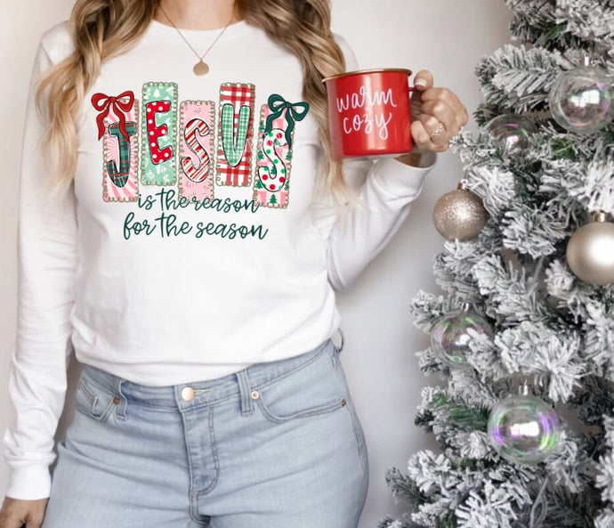 RTS Jesus Is the Reason Coquette Doodle Clear Film DTF Transfer | Adult Youth (325 HOT Peel)