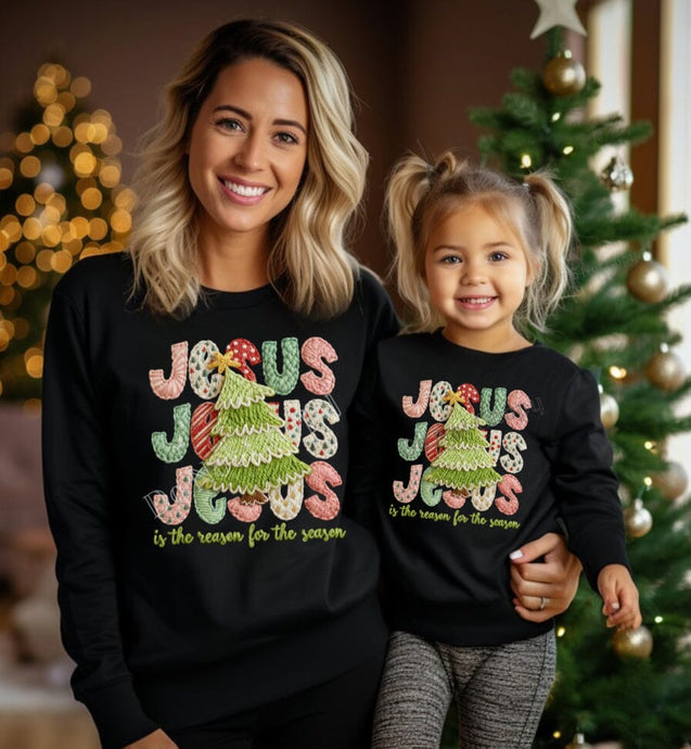 RTS Jesus Repeat Crochet Yarn Clear Film DTF Transfer | Adult Youth (325 HOT Peel)