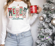 Load image into Gallery viewer, RTS Merry Christmas Coquette Doodle Clear Film DTF Transfer | Adult Youth (325 HOT Peel)
