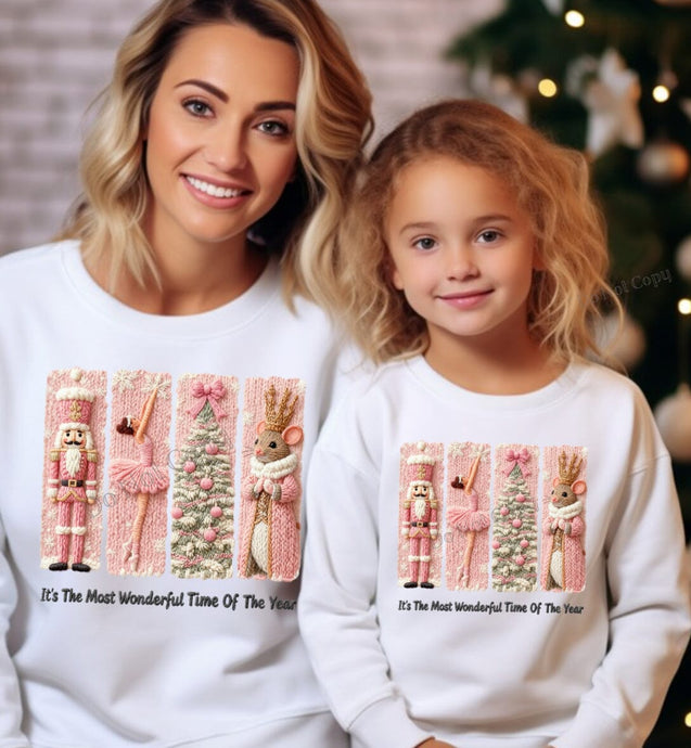 RTS Pink Nutcracker Crochet Yarn Clear Film DTF Transfer | Adult Youth (325 HOT Peel)