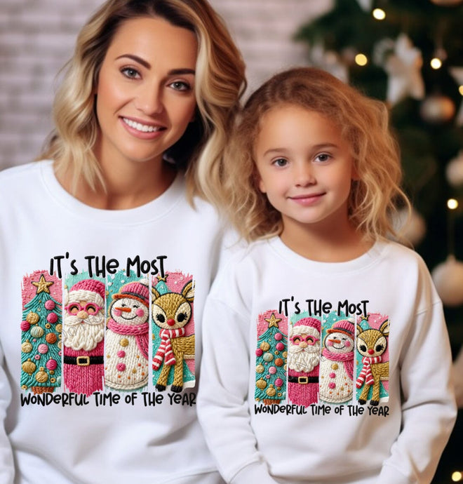 RTS Preppy Most Wonderful Time Crochet Yarn Clear Film DTF Transfer | Adult Youth (325 HOT Peel)