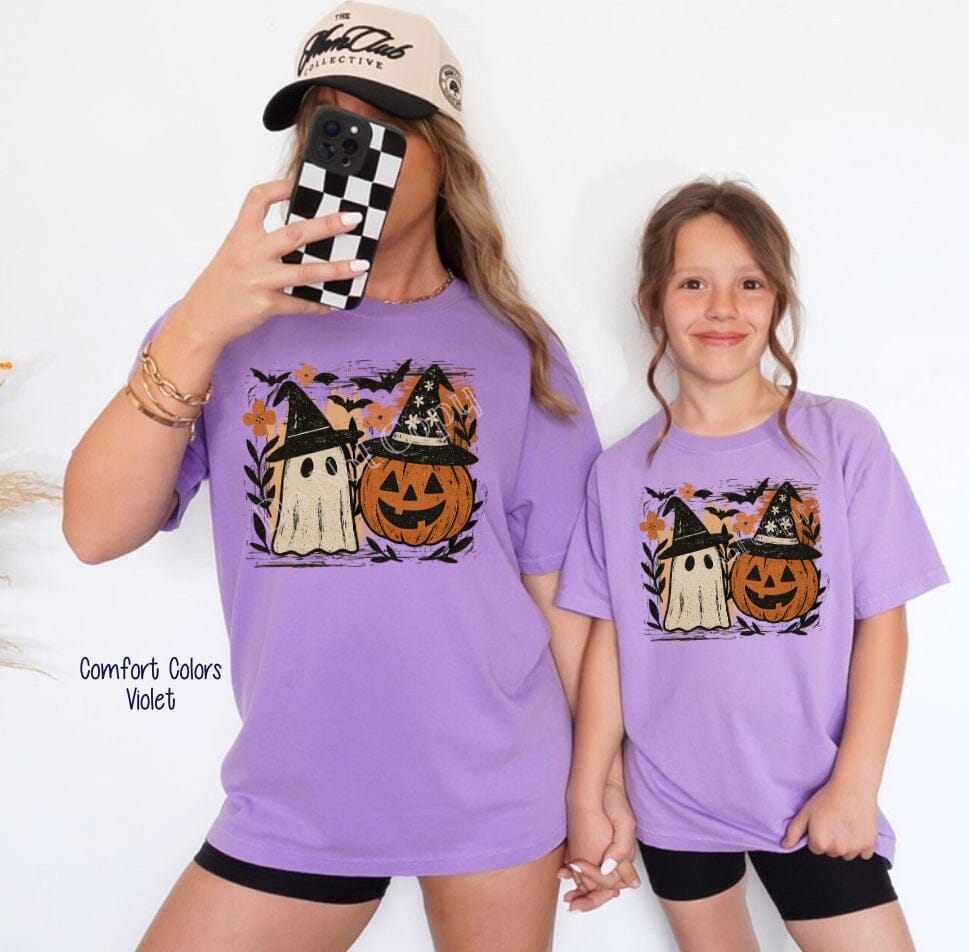 RTS Preppy Pumpkin Ghost Clear Film DTF Transfer | Adult and Youth (325 HOT Peel)